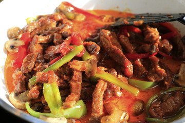 deep fried veal and fresh vegetables