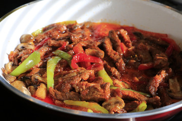 deep fried veal and fresh vegetables