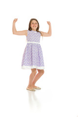 Fototapeta premium Model happy successful arms in the air