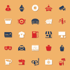 Franchisee business classic color icons with shadow