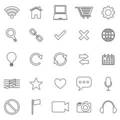 Web line icons on white background