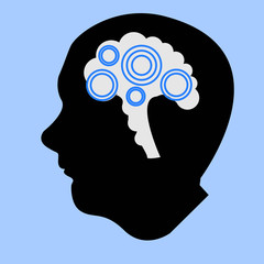 Head with brain inside