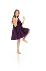 Model isolated cheerful