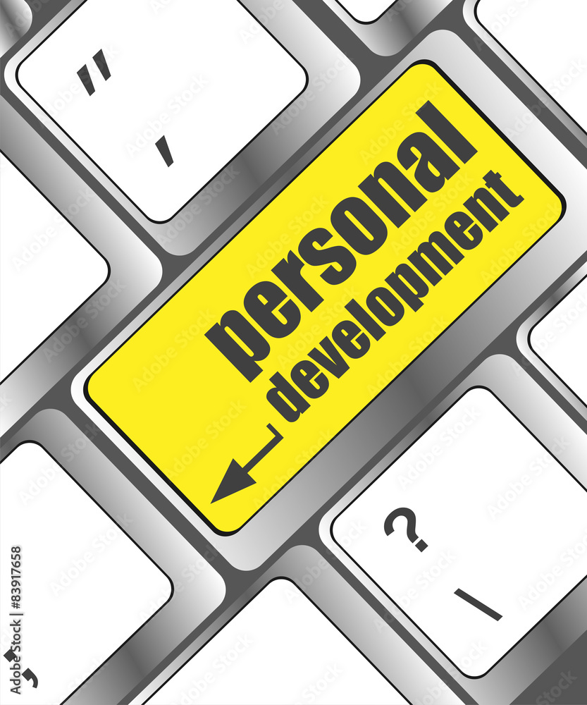 Poster keyboard key with enter button personal development