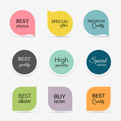 Collection of promo seals/stickers. Isolated vector illustration