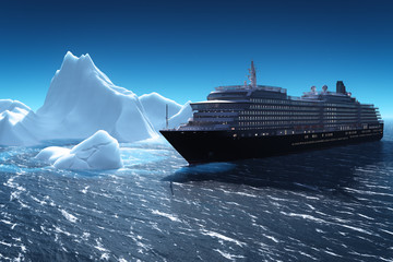 Cruise ship and iceberg © ffly