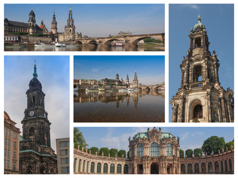 Dresden landmarks collage