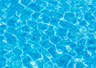 Texture of blue water in the pool
