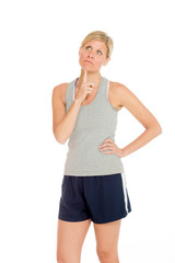 Model isolated thinking looking up