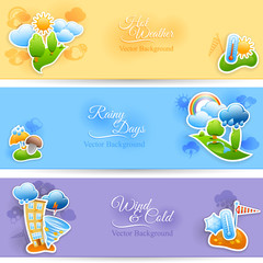 Weather background banners set