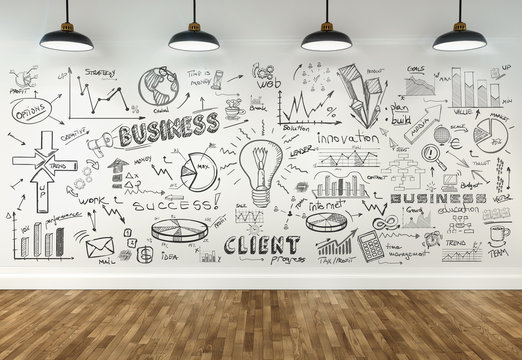 3d drawing business concept