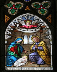 Nativity Scene, stained glass