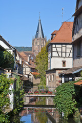 Obraz premium Die Altstadt von Weißenburg an der Lauter im Elsass, Alsace,