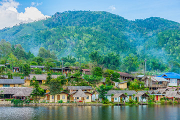 Fototapeta na wymiar Landscape view of landmark of Rak Thai Village in Mae Hong Son