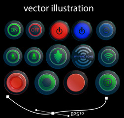 vector illustration of icons, buttons for the Internet