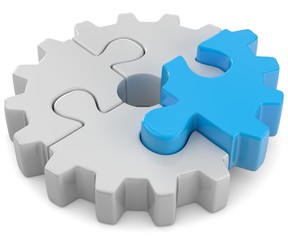 Zahnrad puzzle liegend