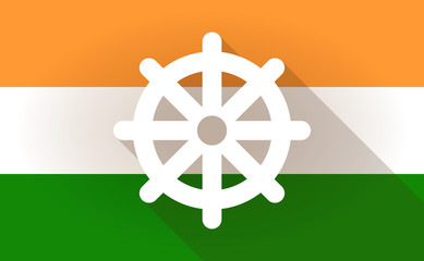 India flag icon with a dharma chakra sign