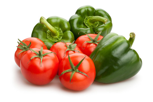 green bell pepper and tomato
