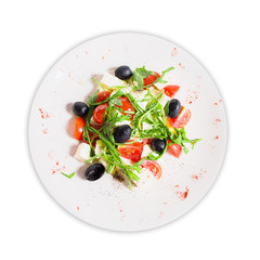 Obraz na płótnie Canvas salad with arugula and olives