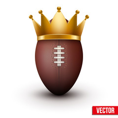 Classic rugby ball with royal crown