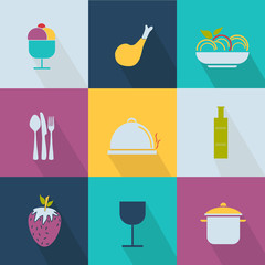 Set of food icons - web 2.0 style