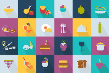 Set of food icons - web 2.0 style