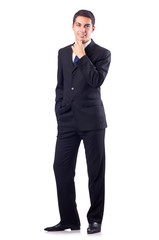 Businessman in formal attire isolated on white