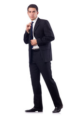 Businessman in formal attire isolated on white