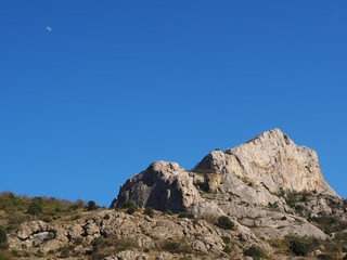 Moon in the mountains