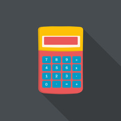 calculator flat design with long shadow