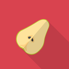 Half of pear flat design.