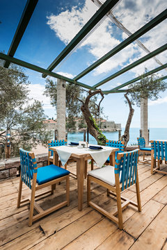 Sea view terrace luxury restaurant