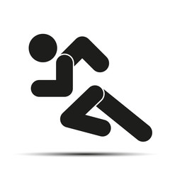 Running people simple symbol of run isolated