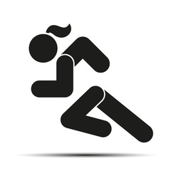 Running woman simple symbol of run isolated