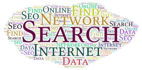 Obraz premium Search on the Internet - word cloud