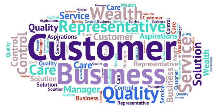 Customer - blue word cloud