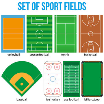 Set of most popular sample sport fields.