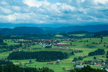 aerial view to bavarian town