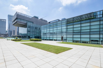 Fototapeta premium Empty road at building exterior