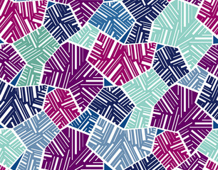 Geometric abstract seamless pattern motif background. Colorful