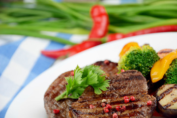 Delicious grilled beef steakes
