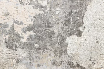Papier Peint photo Lavable Vieux mur texturé sale Mur de ciment gris avec traces de plâtre émietté.