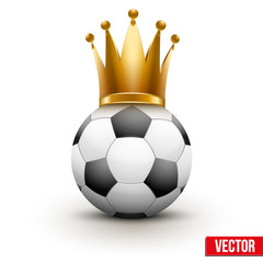 Soccer ball with royal crown of queen