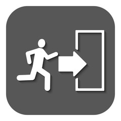 The exit icon. Emergency Exit symbol. Flat