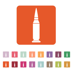 The bullet icon. Weapon symbol. Flat