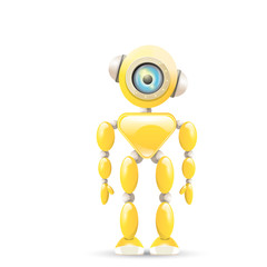 vector orange cartoon robot isolated on white