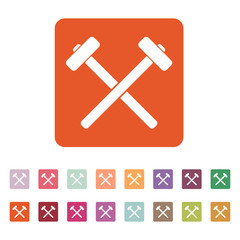 The hammer icon. Sledgehammer symbol. Flat