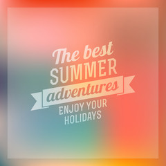 Retro summer vintage label on colorful background