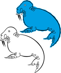 vector walrus