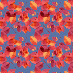watercolor vector autumn pattern of leaves